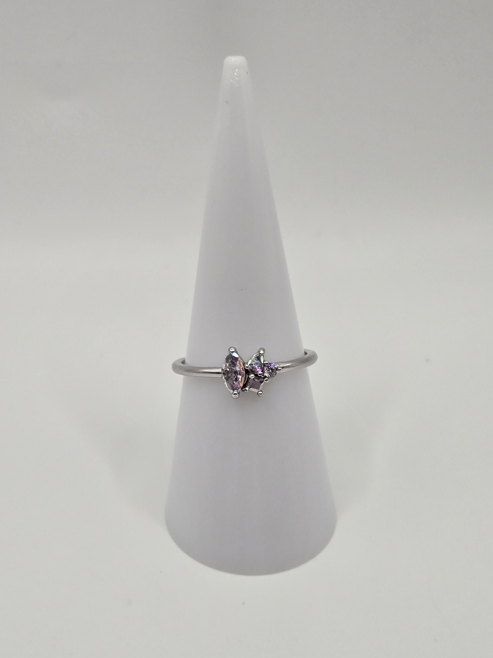 Sterling Silver 925 Iridescent CZ Cluster Ring ✨